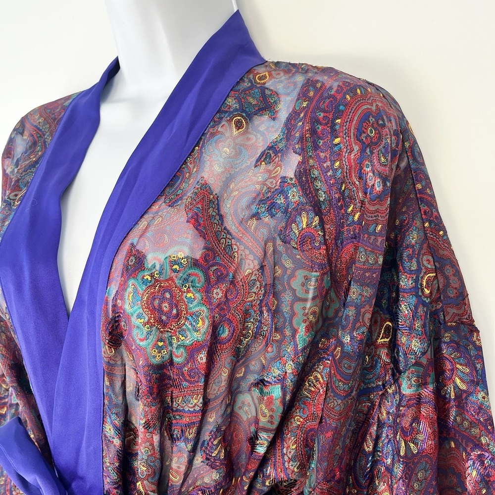 Victoria's Secret Vintage Sheer Kimono Robe One Size Fairy Core Floral 90s - Picture 4 of 9
